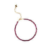 Natural Garnet Stones Beaded Strand Bracelets Dark Red with Purple