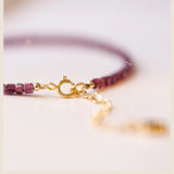 Natural Garnet Stones Beaded Strand Bracelets Dark Red with Purple