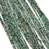 Faceted African Turquoise Stone Beads 3x2mm