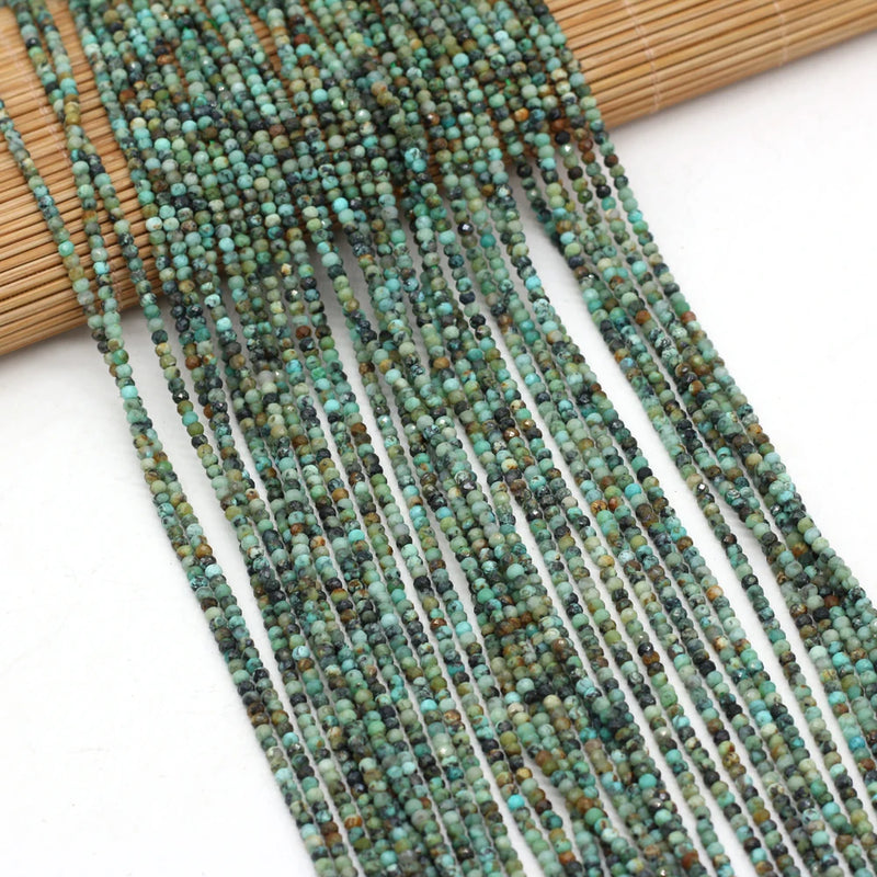 Faceted African Turquoise Stone Beads 3x2mm