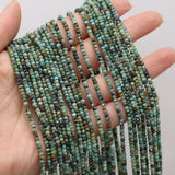 Faceted African Turquoise Stone Beads 3x2mm