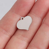 Small Heart Charm Pendant Stainless Steel Sweet Hearts DIY Jewelry