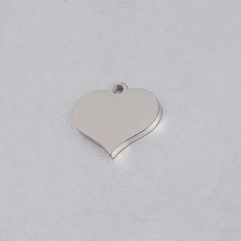 Small Heart Charm Pendant Stainless Steel Sweet Hearts DIY Jewelry