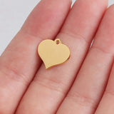 Small Heart Charm Pendant Stainless Steel Sweet Hearts DIY Jewelry