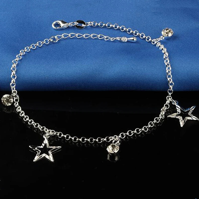Bohemia Foot Anklet 925 Silver Plate Anklets Chain