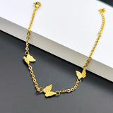 Smart Butterfly Stainless Steel Bracelet Thin Chain Jewelry Gift