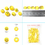 Smiling Face Yellow Acrylic Beads For Jewelry Making