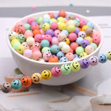 Smiling Face Yellow Acrylic Beads For Jewelry Making