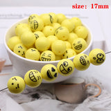Smiling Face Yellow Acrylic Beads For Jewelry Making