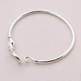 Smooth Chunky Infinity Knot Chain Bracelet Bangle 925 Sterling Silver Bead Charm