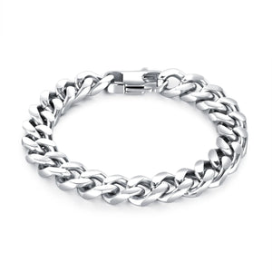 Cuban Chain Bracelet Heavy Thick Stainless Steel IP Plated Jewelry