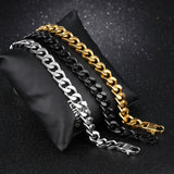 Cuban Chain Bracelet Heavy Thick Stainless Steel IP Plated Jewelry