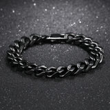 Cuban Chain Bracelet Heavy Thick Stainless Steel IP Plated Jewelry