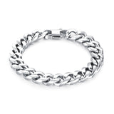 Cuban Chain Bracelet Heavy Thick Stainless Steel IP Plated Jewelry
