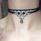 Snake Gothic Moonstone Choker Necklace for Women