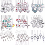 Snap Button Jewelry Necklaces Rhinestone Crystal Flower