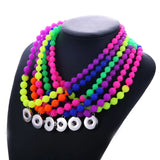 Snap Button Jewelry Necklaces Rhinestone Crystal Flower