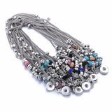 Snap Button Jewelry Necklaces Rhinestone Crystal Flower