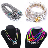 Snap Button Jewelry Necklaces Rhinestone Crystal Flower