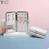 Snap Button Jewelry Storage Box Earring Collection Portable Mini Display