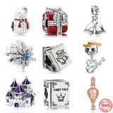 Snowman Castle Bell Charm for Bracelet