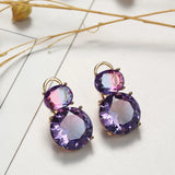 Amethyst Drop Earrings Purple Tourmaline Jewelry Gift