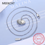 925 Silver Freshwater Pearl Shell Necklace Pendant Classic Charm Jewelry
