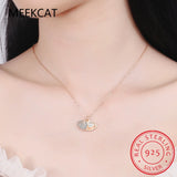 925 Silver Freshwater Pearl Shell Necklace Pendant Classic Charm Jewelry