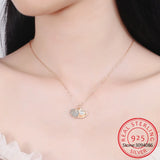 925 Silver Freshwater Pearl Shell Necklace Pendant Women Jewelry
