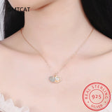 925 Silver Freshwater Pearl Shell Pendant Necklace For Women