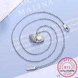 925 Sterling Silver Freshwater Pearl Shell Necklace Pendants Women Jewelry