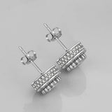 925 Silver Clear CZ Stud Earrings Anti-allergy