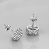 925 Silver Clear CZ Stud Earrings Anti-allergy