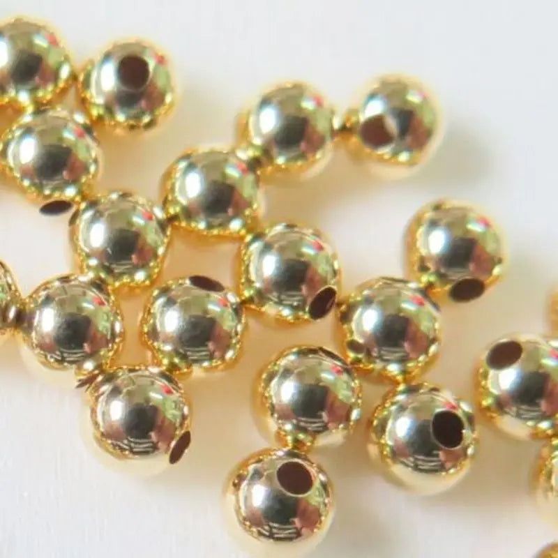 Solid 18Kt Yellow Pendant Women 3mm Bead Pendant