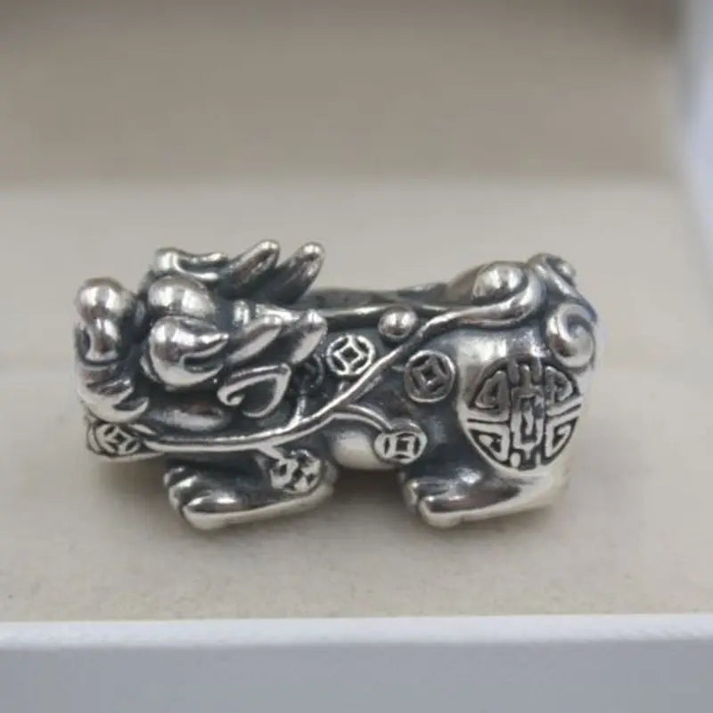 Pure S925 Sterling Silver Pixiu Figure Bead Pendant
