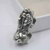 Pure S925 Sterling Silver Pixiu Figure Bead Pendant
