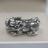 Pure S925 Sterling Silver Pixiu Figure Bead Pendant