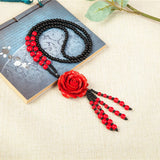 South Korea Tourin cinnabar Flower Necklace Pendant