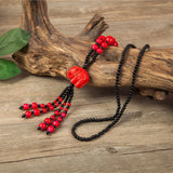 South Korea Tourin cinnabar Flower Necklace Pendant