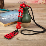 South Korea Tourin cinnabar Flower Necklace Pendant