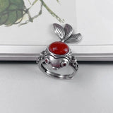 Red Agate Goldfish Pendant Retro Sweater Chain Jewelry