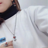 Red Agate Goldfish Pendant Retro Sweater Chain Jewelry