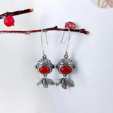 Red Agate Goldfish Pendant Retro Sweater Chain Jewelry