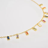 Spanish Colored Gemstone S925 Silver Skirt Necklace for Women