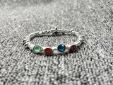 925 Silver Crystal Zircon Bracelet - Spanish Niche Electroplating