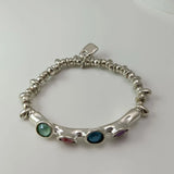 925 Silver Crystal Zircon Bracelet - Holiday Jewelry