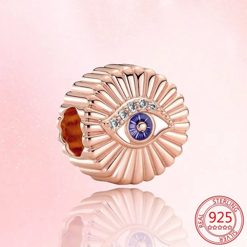 Sterling Silver All-seeing Eye Charm Bead for Bracelet Pendant