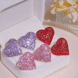 Big Rhinestone Love Heart Earrings Dinner Party Stud Romantic Wedding Jewelry