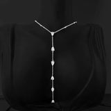 Crystal Water Drop Zirconia Tassel Necklace for Women