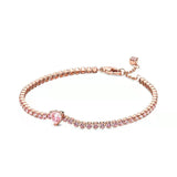 Sparkling Heart Pav? Tennis Bracelet 925 Silver for Women